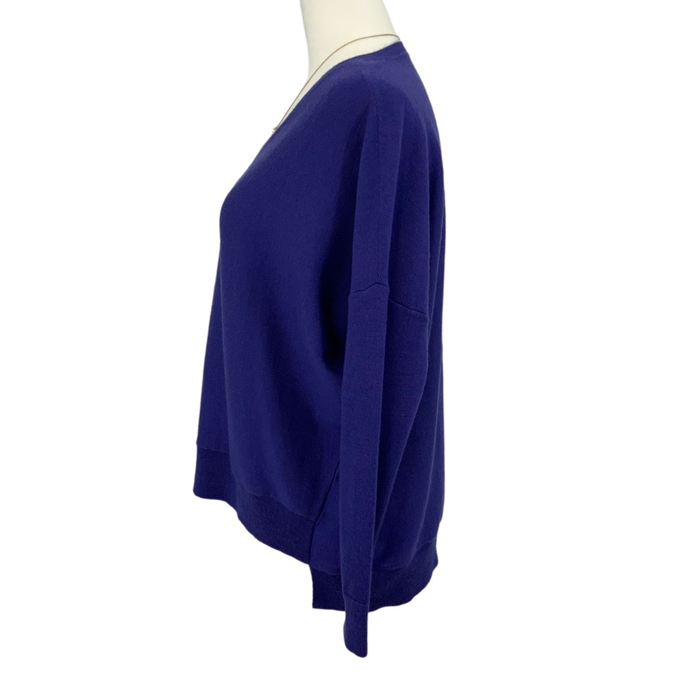 Eileen Fisher Petite Heathered Purple Merino Wool Sweater D1 - Picture 3 of 7